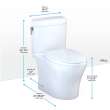 Toto(R) Aquia Iv(R) Cube Two-Piece Elongated Dual Flush 1.28 And 0.9 Gpf Universal Height Toilet With Cefiontect(R), Washlet(R)+ Ready, Cotton White - MS436124CEMFGN#01