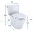 Toto(R) Nexus(R) Two-Piece Elongated 1.28 Gpf Universal Height Toilet With Cefiontect(R) And Ss124 Softclose Seat, Washlet(R)+ Ready, Sedona Beige - MS442124CEFG#12