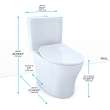 Toto(R) Aquia(R) Iv Two-Piece Elongated Dual Flush 1.28 And 0.9 Gpf Toilet With Cefiontect(R) And Softclose(R) Seat, Washlet(R)+ Ready, Cotton White - MS446234CEMFGN#01