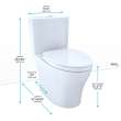 Toto(R) Aquia(R) Iv Two-Piece Elongated Dual Flush 1.28 And 0.9 Gpf Toilet With Cefiontect(R) And Softclose(R) Seat, Washlet(R)+ Ready, Cotton White - MS446234CEMGN#01