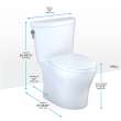 Toto(R) Aquia Iv(R) Arc Two-Piece Elongated Dual Flush 1.28 And 0.9 Gpf Universal Height Toilet With Cefiontect(R), Washlet(R)+ Ready, Cotton White - MS448124CEMFGN#01