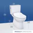 Toto(R) Glaston(Tm) Two-Piece Elongated 1.28 Gpf Washlet(R)+ And Auto Flush Ready Universal Height Toilet With Cefiontect(R) And Ss234 Softclose(R) Seat, Cotton White - MS472234CEFG#01