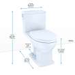 Toto Connelly Washlet+ Two-Piece Elongated Dual Flush 1.28 And 0.9 Gpf Universal Height Toilet With Cefiontect, Cotton White - MS494124CEMFG#01