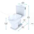 Toto Connelly Washlet+ Two-Piece Elongated Dual Flush 1.28 And 0.9 Gpf Universal Height Toilet With Cefiontect And Right Hand Lever, Cotton White - MS494124CEMFRG#01