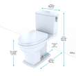 Toto Connelly Washlet+ Two-Piece Elongated Dual Flush 1.28 And 0.9 Gpf Universal Height Toilet With Cefiontect And Right Hand Lever, Cotton White - MS494124CEMFRG#01