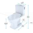 Toto(R) Connelly(R) Two-Piece Elongated Dual Flush 1.28 And 0.9 Gpf With Cefiontect(R) And Right Lever, Washlet(R)+ Ready, Cotton White - MS494234CEMFRG#01