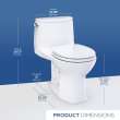 Toto(R) Ultramax(R) One-Piece Round 1.28 Gpf Universal Height Toilet With Right-Hand Trip Lever, Cefiontect(R) And Ss113 Softclose(R) Seat, Cotton White - MS603113CEFRG#01