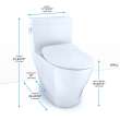 Toto(R) Legato(R) One-Piece Elongated 1.28 Gpf Toilet With Cefiontect(R) And Softclose(R) Seat, Washlet(R)+ Ready, Cotton White - MS624234CEFG#01