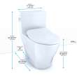 Toto(R) Legato(R) One-Piece Elongated 1.28 Gpf Toilet With Cefiontect(R) And Softclose(R) Seat, Washlet(R)+ Ready, Cotton White - MS624234CEFG#01