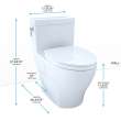Toto Aimes Washlet+ One-Piece Elongated 1.28 Gpf Universal Height Skirted Toilet With Cefiontect, Cotton White - MS626124CEFG#01