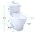 Toto(R) Aimes(R) One-Piece Elongated 1.28 Gpf Toilet With Cefiontect(R) And Softclose(R) Seat, Washlet(R)+ Ready, Cotton White - MS626234CEFG#01