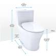 Toto(R) Aquia(R) Iv One-Piece Elongated Dual Flush 1.28 And 0.9 Gpf Universal Height, Washlet(R)+ Ready Toilet With Cefiontect(R), Cotton White- MS646234CEMFGN#01