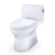 Toto(R) Redington(Tm) One-Piece Elongated 1.28 Gpf Washlet(R)+ And Auto Flush Ready Universal Height Toilet With Right-Hand Trip Lever, Cefiontect(R) And Ss124 Softclose(R) Seat, Cotton White - MS672124CEFRG#01