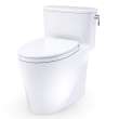 Toto(R) Aurora(Tm) One-Piece Elongated 1.28 Gpf Washlet(R)+ And Auto Flush Ready Universal Height Toilet With Right-Hand Trip Lever, Cefiontect(R) And Ss124 Softclose(R) Seat, Cotton White - MS686124CEFRG#01