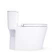 Toto(R) Aurora(Tm) 1G(R) One-Piece Elongated 1.0 Gpf Washlet(R)+ And Auto Flush Ready Universal Height Toilet With Right-Hand Trip Lever, Cefiontect(R) And Ss124 Softclose(R) Seat, Cotton White - MS686124CUFRG#01