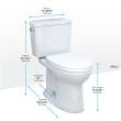 Toto(R) Drake(R) Two-Piece Elongated 1.28 Gpf Universal Height Tornado Flush (R) Toilet With 10 Inch Rough-In, Cefiontect(R), And Softclose(R) Seat, Washlet(R)+ Ready, Cotton White - MS776124CEFG.10#01