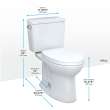 Toto(R) Drake(R) Two-Piece Elongated 1.28 Gpf Tornado Flush(R) Toilet With Cefiontect(R) And Softclose(R) Seat, Washlet(R)+ Ready, Cotton White - MS776124CEG#01