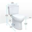 Toto(R) Drake(R) Two-Piece Elongated 1.6 Gpf Universal Height Tornado Flush(R) Toilet With Cefiontect(R) And Softclose(R) Seat, Washlet(R)+ Ready, Cotton White - MS776124CSFG#01