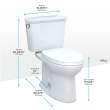 Toto(R) Drake(R) Transitional Two-Piece Elongated 1.28 Gpf Universal Height Tornado Flush (R) Toilet With 10 Inch Rough-In, Cefiontect(R), And Softclose(R) Seat, Washlet(R)+ Ready, Cotton White - MS786124CEFG.10#01