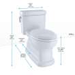 Toto(R) Eco Guinevere(R) Elongated 1.28 Gpf Universal Height Skirted Toilet With Softclose Seat, Ebony - MS974224CEF#51