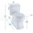 Toto(R) Eco Guinevere(R) Elongated 1.28 Gpf Universal Height Skirted Toilet With Cefiontect(Tm)
