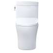Toto(R) Washlet(R)+ Aquia Iv(R) Cube Two-Piece Elongated Dual Flush 1.28 And 0.9 Gpf Toilet With S7A Contemporary Bidet Seat, Cotton White - MW4364736CEMFGN#01
