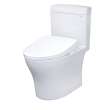 Toto(R) Washlet(R)+ Aquia Iv(R) Cube Two-Piece Elongated Dual Flush 1.28 And 0.9 Gpf Toilet With Auto Flush S7A Contemporary Bidet Seat, Cotton White - MW4364736CEMFGNA#01