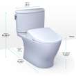 Toto(R) Washlet(R)+ Nexus(R) Two-Piece Elongated 1.28 Gpf Toilet With S2 Bidet Seat, Cotton White - MW4423346CEFG#01