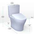 Toto(R) Washlet(R)+ Aquia Iv Two-Piece Elongated Dual Flush 1.28 And 0.9 Gpf Toilet And Contemporary Washlet S7 Contemporary Bidet Seat, Cotton White - MW4464726CEMGN#01