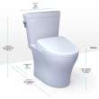Toto(R) Washlet(R)+ Aquia Iv(R) Arc Two-Piece Elongated Dual Flush 1.28 And 0.9 Gpf Toilet With S7 Contemporary Bidet Seat, Cotton White - MW4484726CEMFGN#01