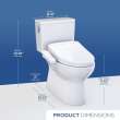 Toto(R) Glaston(Tm) Washlet(R)+ S2 Two-Piece Elongated 1.28 Gpf Universal Height Toilet With Cefiontect(R), Cotton White - MW4723346CEFG#01