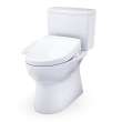 Toto(R) Glaston(Tm) Washlet(R)+ S2 Two-Piece Elongated 1.28 Gpf Universal Height Toilet With Cefiontect(R), Cotton White - MW4723346CEFG#01