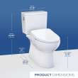 Toto(R) Glaston(Tm) Washlet(R)+ S7A Two-Piece Elongated 1.0 Gpf Universal Height Toilet With Cefiontect(R), Cotton White - MW4724736CUFG#01