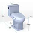 Toto(R) Washlet(R)+ Connelly(R) Two-Piece Elongated Dual Flush 1.28 And 0.9 Gpf Toilet And Classic Washlet S7A Classic Bidet Seat, Cotton White - MW4944734CEMFG#01