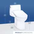 Toto(R) Ultramax(R) Washlet(R)+ S2 One-Piece Elongated 1.28 Gpf Universal Height Toilet With Cefiontect(R), Cotton White - MW6083346CEFG#01