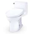 Toto(R) Ultramax(R) Washlet(R)+ S2 One-Piece Elongated 1.28 Gpf Universal Height Toilet With Cefiontect(R), Cotton White - MW6083346CEFG#01