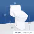 Toto(R) Ultramax(R) Washlet(R)+ S5 One-Piece Elongated 1.28 Gpf Universal Height Toilet With Cefiontect(R), Cotton White - MW6083446CEFG#01