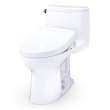Toto(R) Ultramax(R) Washlet(R)+ S5 One-Piece Elongated 1.28 Gpf Universal Height Toilet With Cefiontect(R), Cotton White - MW6083446CEFG#01