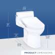 Toto(R) Ultramax(R) Low Profile Washlet(R)+ S2 One-Piece Elongated 1.28 Gpf Universal Height Toilet With Cefiontect(R), Cotton White - MW6183346CEFG#01