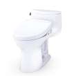 Toto(R) Ultramax(R) Low Profile Washlet(R)+ S5 One-Piece Elongated 1.28 Gpf Universal Height Toilet With Cefiontect(R), Cotton White - MW6183446CEFG#01