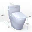 Toto(R) Washlet+(R) Legato One-Piece Elongated 1.28 Gpf Toilet And Washlet S5 Bidet Seat, Cotton White - MW6243446CEFG#01