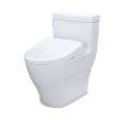 Toto(R) Washlet(R)+ Legato One-Piece Elongated 1.28 Gpf Toilet And Contemporary Washlet S7A Contemporary Bidet Seat, Cotton White - MW6244736CEFG#01