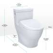 Toto(R) Washlet+(R) Aimes One-Piece Elongated 1.28 Gpf Toilet And Washlet S5 Bidet Seat, Cotton White - MW6263446CEFG#01