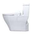 Toto(R) Washlet(R)+ Aimes(R) One-Piece Elongated 1.28 Gpf Toilet With Auto Flush S7 Contemporary Bidet Seat, Cotton White - MW6264726CEFGA#01