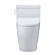 Toto(R) Washlet(R)+ Aimes One-Piece Elongated 1.28 Gpf Toilet And Contemporary Washlet S7A Contemporary Bidet Seat, Cotton White - MW6264736CEFG#01