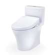 Toto(R) Washlet(R)+ Aquia(R) Iv One-Piece Elongated Dual Flush 1.28 And 0.9 Gpf Toilet And Washlet S5 Bidet Seat, Cotton White- MW6463446CEMFGN#01