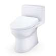 Toto(R) Redington(Tm) Washlet(R)+ S7 One-Piece Elongated 1.28 Gpf Universal Height Toilet With Cefiontect(R), Cotton White - MW6724726CEFG#01