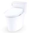 Toto(R) Aurora(Tm) Washlet(R)+ S2 One-Piece Elongated 1.28 Gpf Universal Height Toilet With Cefiontect(R), Cotton White - MW6863346CEFG#01