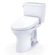 Toto(R) Drake(R) Washlet(R)+ Two-Piece Elongated 1.28 Gpf Universal Height Tornado Flush(R) Toilet With S5 Bidet Seat, Cotton White - MW7763446CEFG#01