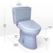 Toto(R) Drake(R) Washlet(R)+ Two-Piece Elongated 1.28 Gpf Tornado Flush(R) Toilet With S5 Bidet Seat, Cotton White - MW7763446CEG#01